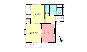 ハイムクボタBの間取り画像