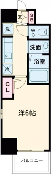 エステムコート神戸湊町の間取り画像