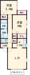 シャインリバー八幡Ⅱの間取り画像