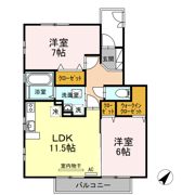 リビングタウン矢原 B棟の間取り画像