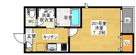 Grandtic Laulea(仮Grandtic 宇品御幸Ⅱ)の間取り画像