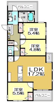 ニューガイアソラーレ葛原の間取り画像
