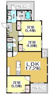 ニューガイアソラーレ葛原の間取り画像