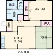 ビュークレスト高良内の間取り画像