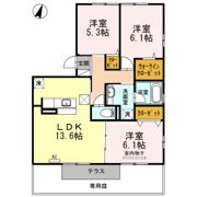 シャルムサール B棟の間取り画像
