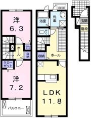 パーシモン北野の間取り画像