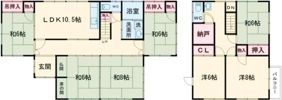 南区茨曽根借家B棟の間取り画像