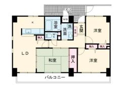 サーパス城南 1階 3LDKの間取り画像