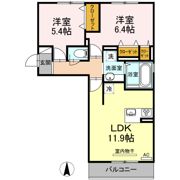 ハピネス江越の間取り画像