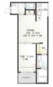 Lien広中新開の間取り画像