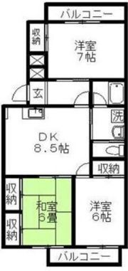 シャングリラ淡島Ⅰの間取り画像