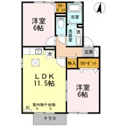 サニーハウス上今井 ABの間取り画像