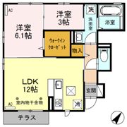 クレール富久 Bの間取り画像