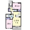 プラシード勝根Bの間取り画像