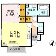 メルヴェーユ青山 Aの間取り画像