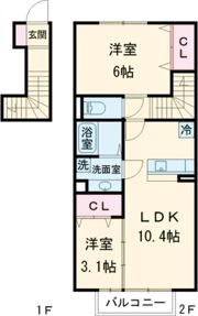 コスモ木屋瀬 A棟の間取り画像