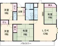 クラウン南ハイツの間取り画像