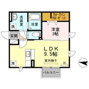 プラムコート木田 Bの間取り画像