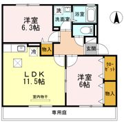 ヴィルヌーブマスダ B棟の間取り画像