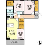 エクスプレス新八代 B棟の間取り画像