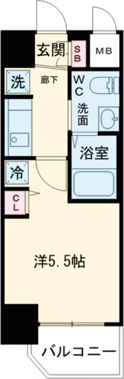 エステムコート三宮EASTIIIラヴィッサの間取り画像