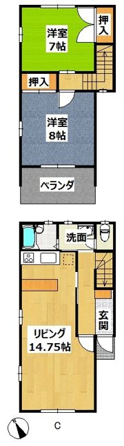 花ハイツⅡの間取り画像