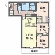 オカバ姫路青山シャーメゾンBの間取り画像