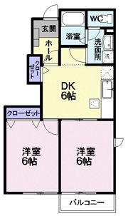 リッチオークヒルズ Bの間取り画像