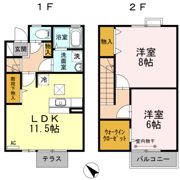 リジェール風間 A/B/C/Dの間取り画像