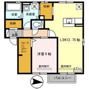 ローズ三千刈 Cの間取り画像