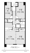 ビレッジハウス京ヶ峰タワー1号棟の間取り画像