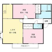 サンガーデン小山 Ⅱ号館の間取り画像