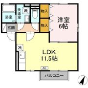 ドエル一丁山王 Bの間取り画像