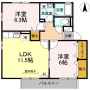 ヴィルヌーブマスダ B棟の間取り画像