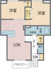 ソレアードA館の間取り画像