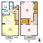 グラン ヴェール Cの間取り画像