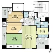 ライオンズマンション久米第2の間取り画像