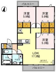 くおん嵯峨 東棟の間取り画像