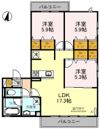 くおん嵯峨 東棟の間取り画像