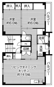 ビレッジハウス美園Ⅱ1号棟の間取り画像