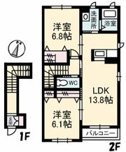 ファミーユ北大河の間取り画像