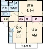ハーベスト大和 A棟の間取り画像