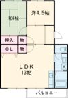 コーポ築山の間取り画像