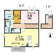 Bella Luna(ﾍﾞﾗ ﾙｰﾅ) Bの間取り画像