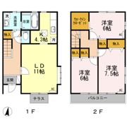 クレールヴィル Cの間取り画像
