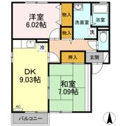 サンライズ夜市A棟/B棟 B棟の間取り画像