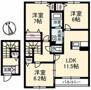 グランマスト木太町Ⅱ棟の間取り画像