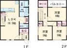 フェイスの賃貸 田原町 D棟の間取り画像