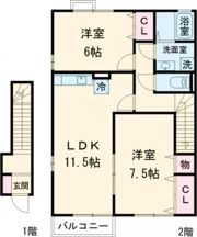 グランモアJ Aの間取り画像