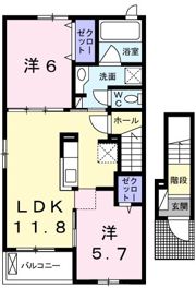ブロード マインデッドAの間取り画像